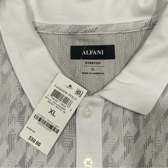 ALFANI Men's Geometric-print Polo, Size XL - Picture 3 of 7